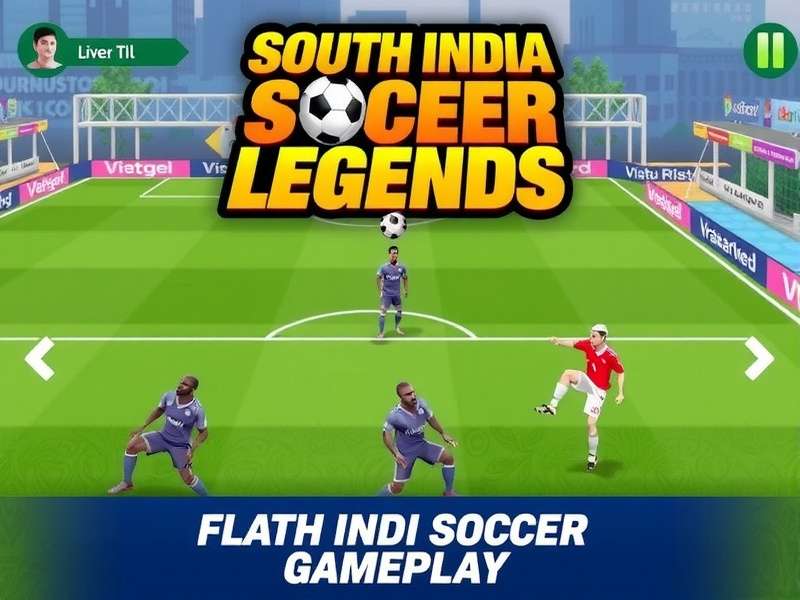 Intense match action in South India Soccer Legends South India Soccer Legends Gameplay